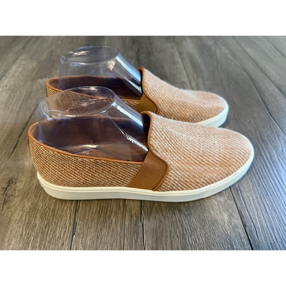 Vince Blair Slip On Sneakers Tan Woven Raffia Shoes Womens 8.5M EUR 38.5 - Picture 3 of 7